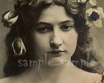 Vintage Portrait Art | Antique Photo, Bohemian Girl (Digital Download)