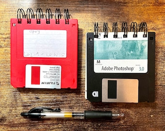 Vintage Computer Floppy Disk Notepad Journal, Nerd Geek Tech Gift, 90's Internet, Nostalgia, The Interwebs