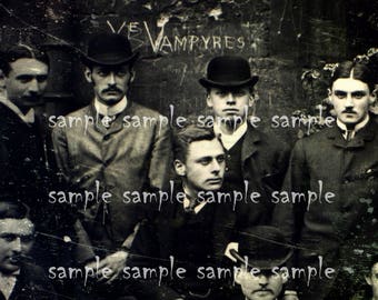 Vampires Halloween instant Digital Download Antique Photograph Gothic Vampyres Collage Sheet Scrapbook Altered Art Strange French Paris