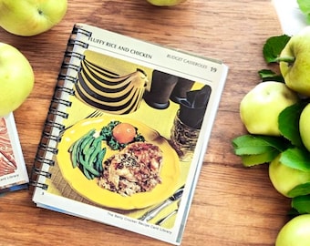 Junk Journal Made from Retro Vintage Betty Crocker Recipe Cards, Upcycled, OOAK, Handmade Recycled