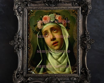 Pintura antigua de Madonna DESCARGA DIGITAL Tarjeta de oración antigua Madre María Religiosa victoriana La pintura más hermosa del mundo