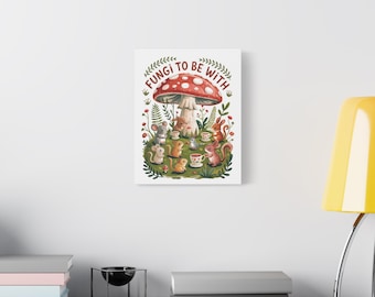 Whimsical Woodland Animal Canvas Print: Magical Nursery Wall Art, Forestcore Art