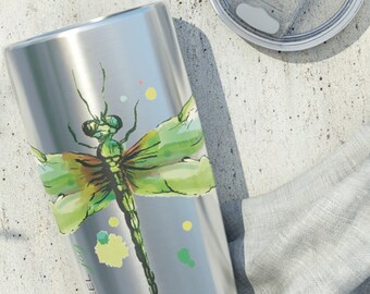 Double Wall Insulated Stainless Steel 20oz Stainless Tumbler Travel Mug Dragonfly