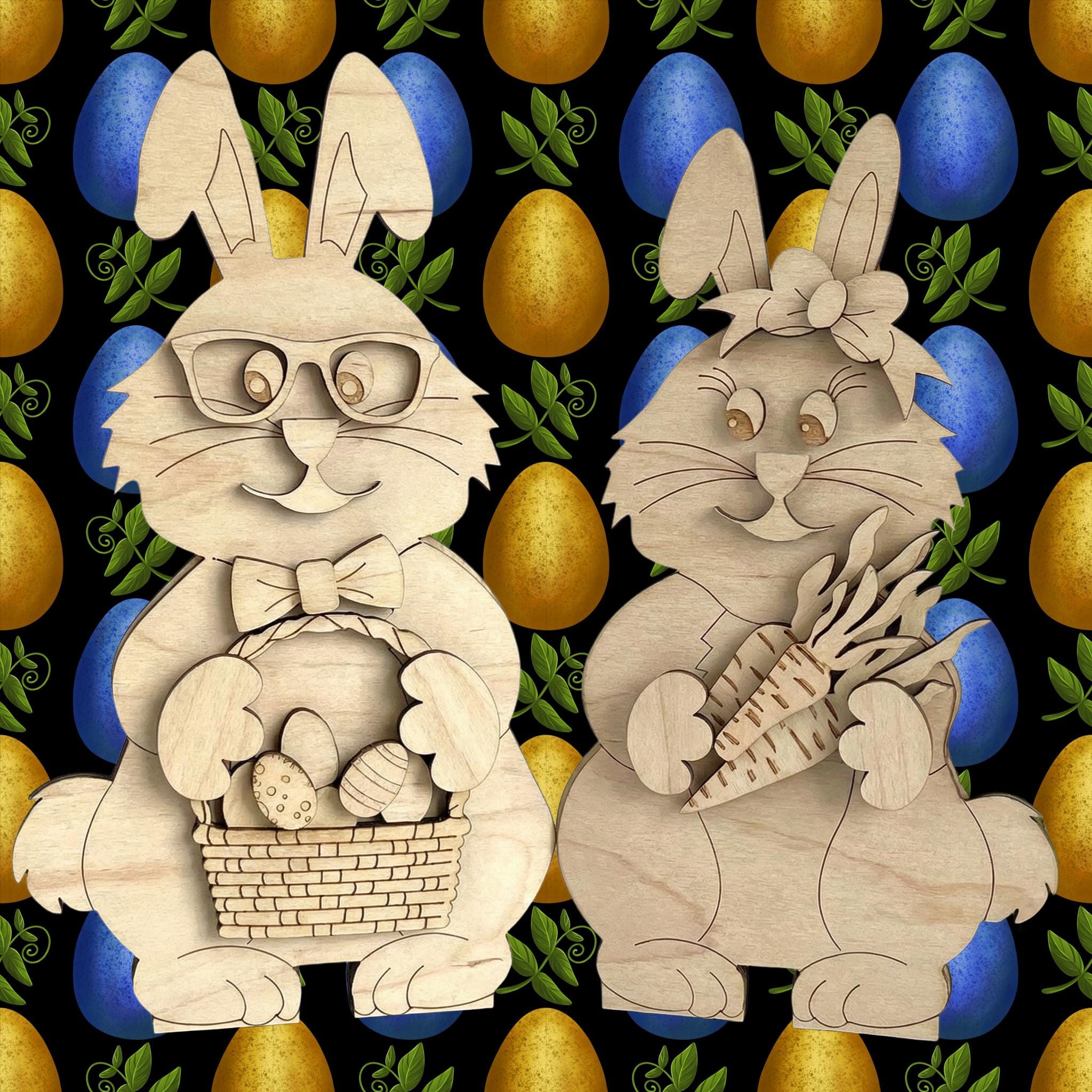Easter Bunny Shelf Sitters - Wooden Rabbit DIY Craft Kit Spring Home ...