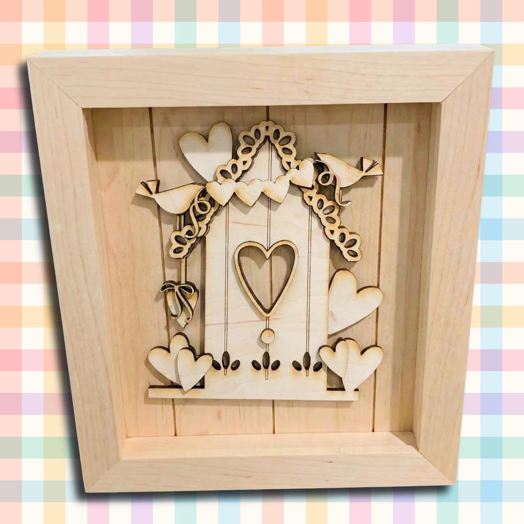 Shadow Box Insert Valentine Birdhouse Shadow Box Insert – Interchangeable Wooden Décor - Etsy