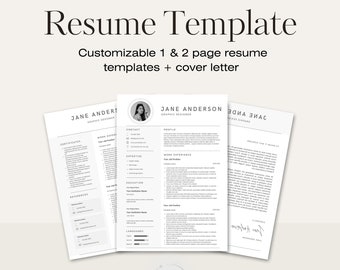 Resume Template, Professional Resume Template, Minimalist Executive, CV template, Resume Template Bundle, Curriculum Vitae, Instant Download