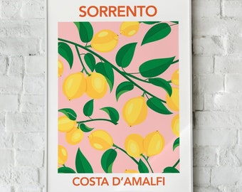 Sorrento Lemon Art Print, Fruit Wall Art, Lemons Print, Home Decor