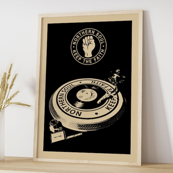 Northern Soul Art Print, Vinyl Record Wall Art, Music scene art prints,