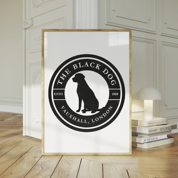 The Black Dog Pub Vauxhall Print, The Tortured Poets Department, Retro Pub Style, Printable Wall Art, Vintage Aesthetic, Dorm Decor, TTPD