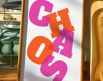Chaos Word Art, Chaos Print, Fun Gift for Creatives, Home Office Poster