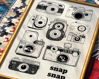 Impresión de cámara analógica, decoración de fotografía retro, regalo para fotógrafo