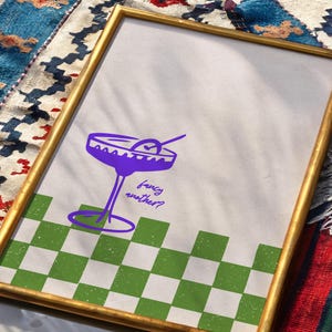 レトロなカクテルプリント、もう一品いかがですか？ポスター、バーカートアート、カクテル愛好家へのギフト