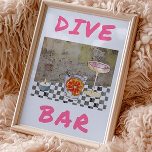 Spelunke Print, Cocktail Poster, Retro Hausbar Geschenk, Grunge Wand dekor