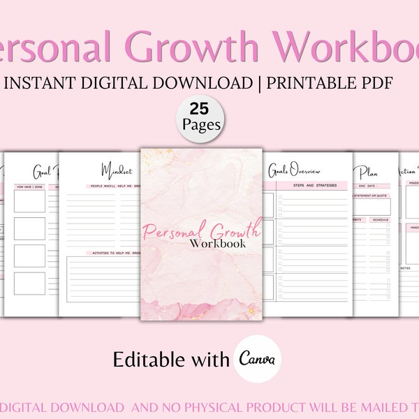 Personal Growth planner - Personal Growth Workbook Personal Development Journal Personal Development Plan Digital Planner Printable PDF