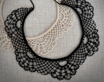 Knotted Lace Choker - Armenian Lace - Oya - Crochet -Scallops
