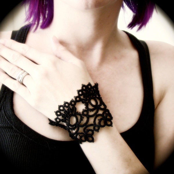 Tatted Lace Cuff Bracelet - Silken Road