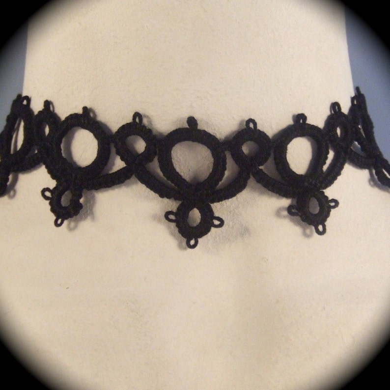 Tatted Lace Choker Necklace Gothic Cameo Lace image 5