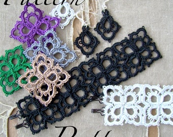 PDF Tatting Pattern - Petals - Pendant - Bracelet - Earrings