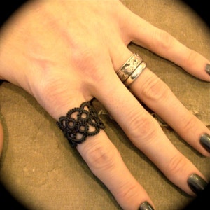 Tatted Lace Ring Unwoven image 5