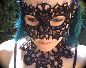 A Kind Of Pale Jewel - Tatted Lace Mask