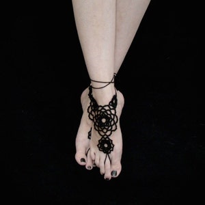 Tatted Barefoot Sandals Woven Rose image 1