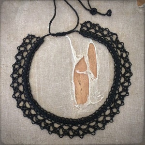 Knotted Lace Choker - Armenian Lace - Oya - Crochet - Basket Stitch