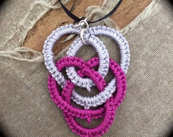 Tatted Lace Pendant - Celtic Motherhood Knot - Two Color