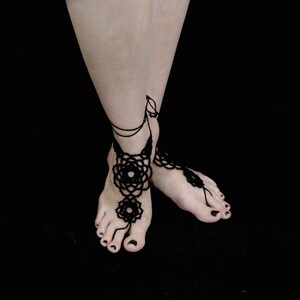 Tatted Barefoot Sandals Woven Rose image 3