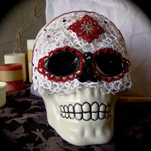 Tatted Sugar Skull Mask Dia De Los Muertos image 4