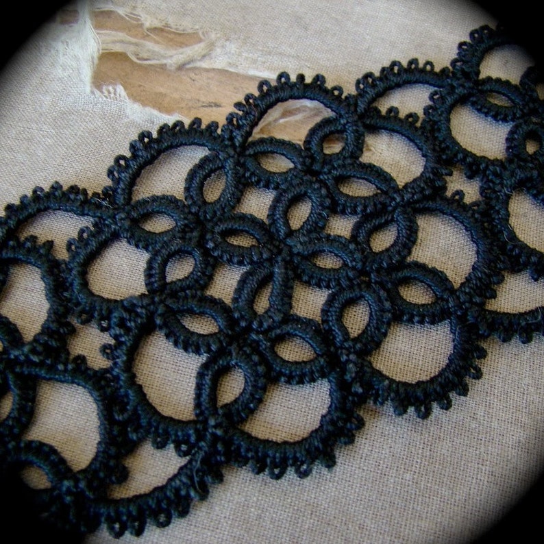 Tatted Lace Cuff Bracelet Illusion image 4