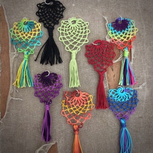 Pine Cone Lace and Tassel Pendant Armenian Lace Oya Tatting image 1