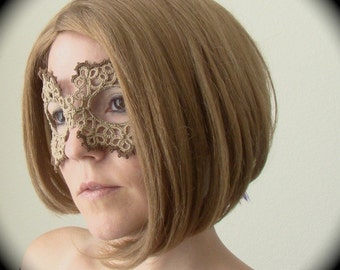 Tatted Lace Mask - Between The Stars - Sepia Edition