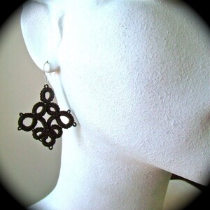 Tatted Lace Earrings Tenebrous Simple image 4