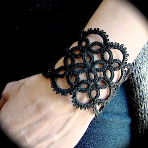 Tatted Lace Cuff Bracelet Illusion image 1