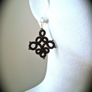 Tatted Lace Earrings Tenebrous Simple image 2