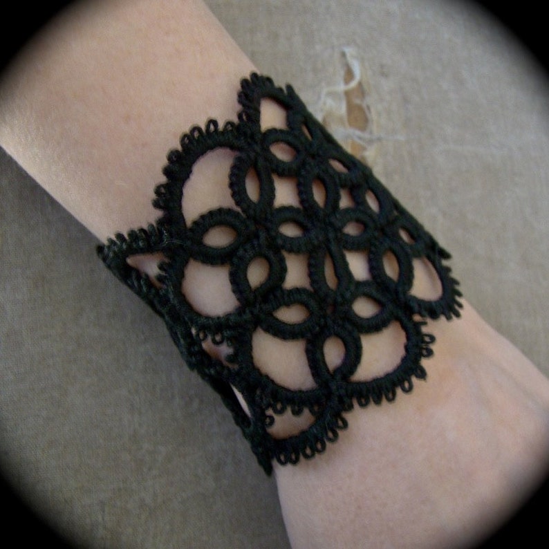 Tatted Lace Cuff Bracelet Illusion image 3