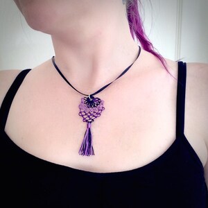 Pine Cone Lace and Tassel Pendant Armenian Lace Oya Tatting image 2