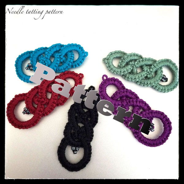 PDF Tatting Pattern - Double Infinity Pendant or Earrings