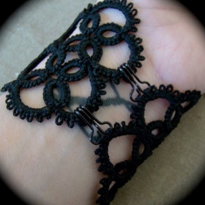 Tatted Lace Cuff Bracelet Illusion image 5