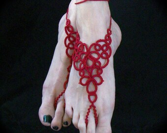 Tatted Barefoot Sandals - Barefoot Heart