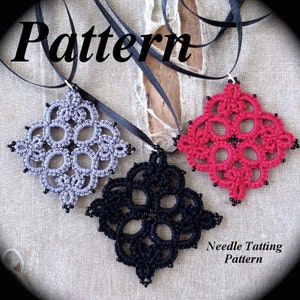 PDF Tatting Pattern -Fenestra - Square Motif - Pendant