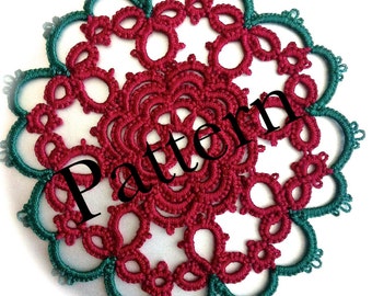 PDF Tatting Pattern - Christmas Rose Motif or Ornament