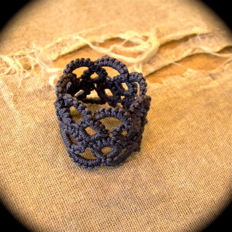 Tatted Lace Ring Unwoven Etsy