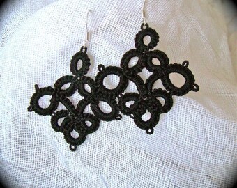 Tatted Lace Earrings - Tenebrous Simple
