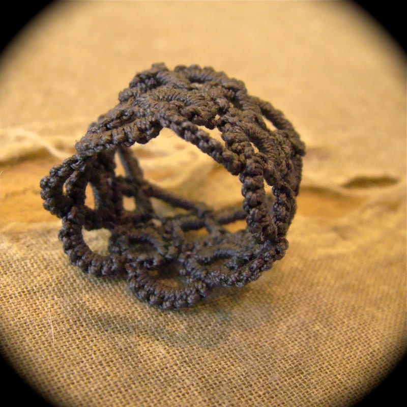 Tatted Lace Ring Unwoven Etsy