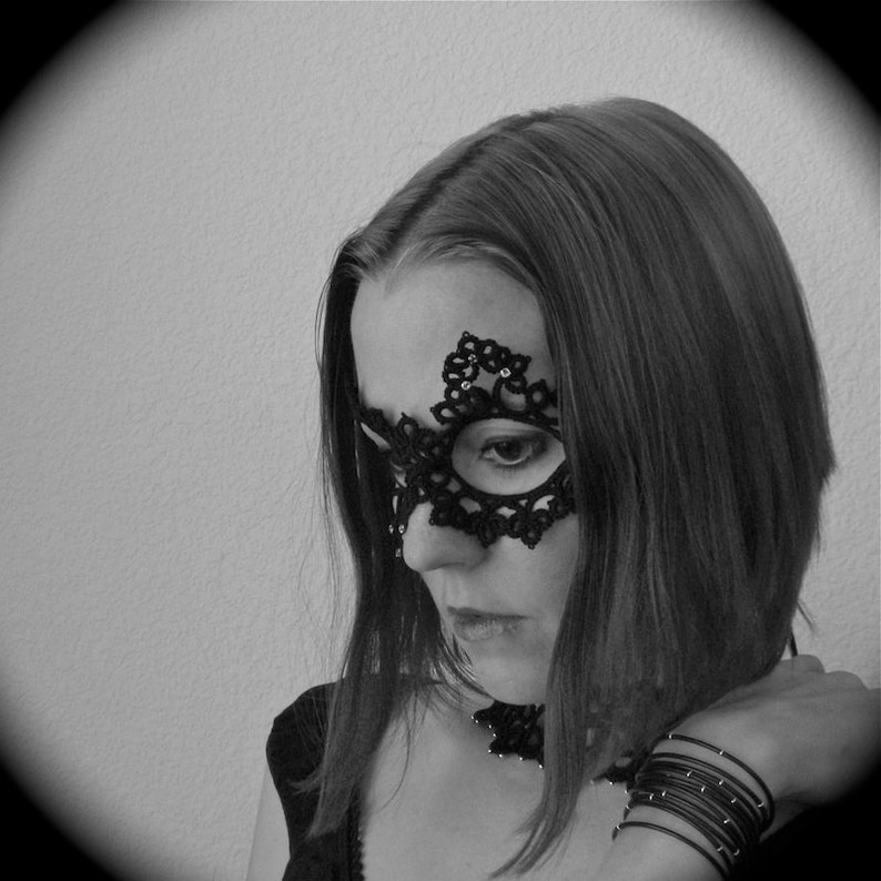 Tatted Lace Mask She Chose Down image 4