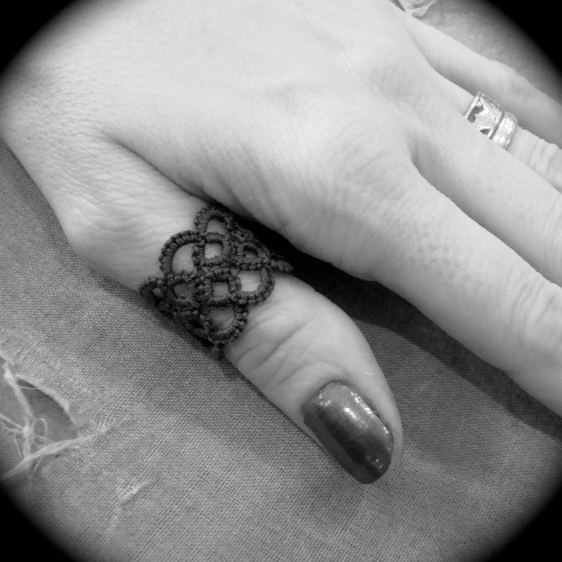 Tatted Lace Ring Unwoven image 3