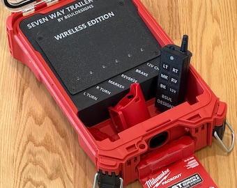 Milwaukee M12 WIRELESS Packout Trailer Light Tester Weathertight 7 Pin With All Functions (Semi Style and Pickup Style)