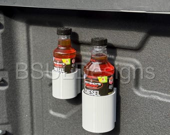Magnetic Hotshots Round Bottle Diesel Additive Holder for Truck Bed / Toolbox (Multiple Sizes) (Duramax, Cummins, Powerstroke, Etc.)