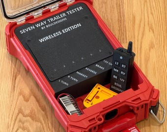 DeWalt 20v WIRELESS Milwaukee Packout Trailer Light Tester Weathertight 7 Pin With All Functions (Semi Style and Pickup Style)